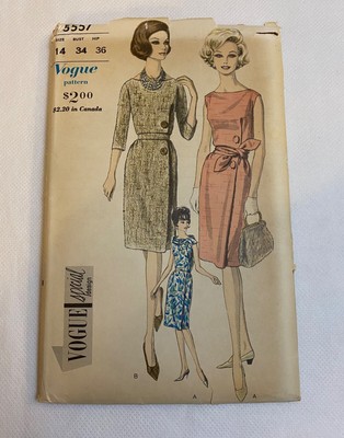 Vogue Special Design 5557 Vintage Women One Piece Dress Sewing Pattern Size14 Ebay