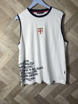 Men's Vintage England 04 Sleeveless Beat XL White Rooney Beckham