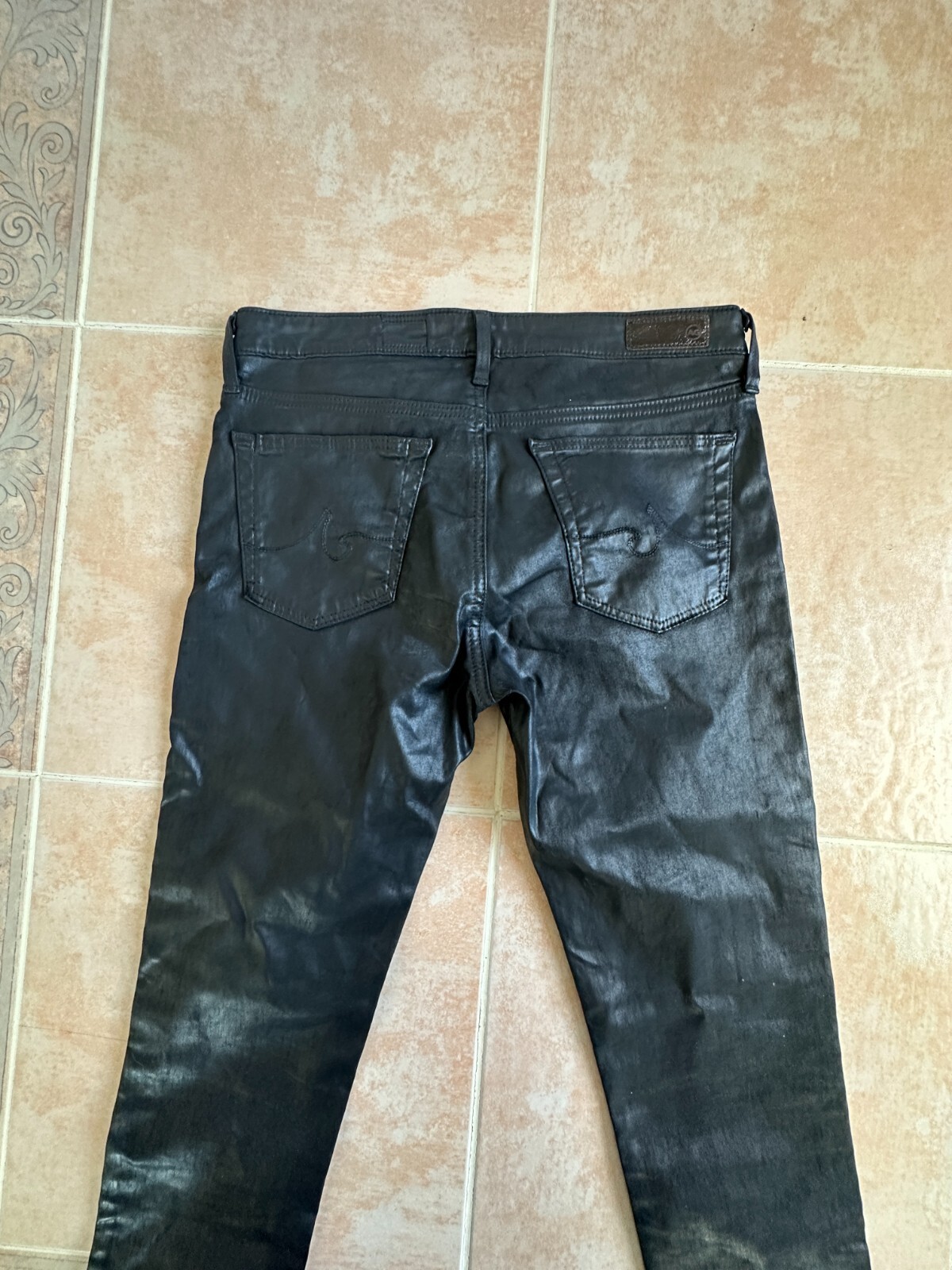 AG Adriano Goldschmied The Legging Ankle Jean Black Leatherette size 27 R thumbnail 10