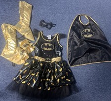 Batgirl halloween costume cape mask sequins sz medium toddler sz 3t