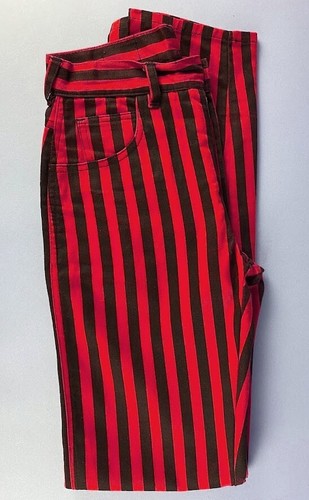 MODZART - NIÑO LONDRES - PUNK Vintage Años 70 80 Pantalones a Rayas 28" Chantaje Gato - Imagen 5 de 6