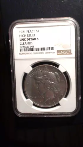 1921 P Peace Silver Dollar NGC UNCIRCULATED HIGH RELIEF $1 Coin BUY IT NOW!