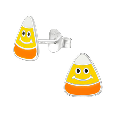 Candy Corn Kinder Ohrringe 925 Silber für Mädchen Ohrstecker Schmuck Geschenk