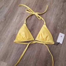 NWT Shade  Shore Yellow Halter Bikini Top Size Small