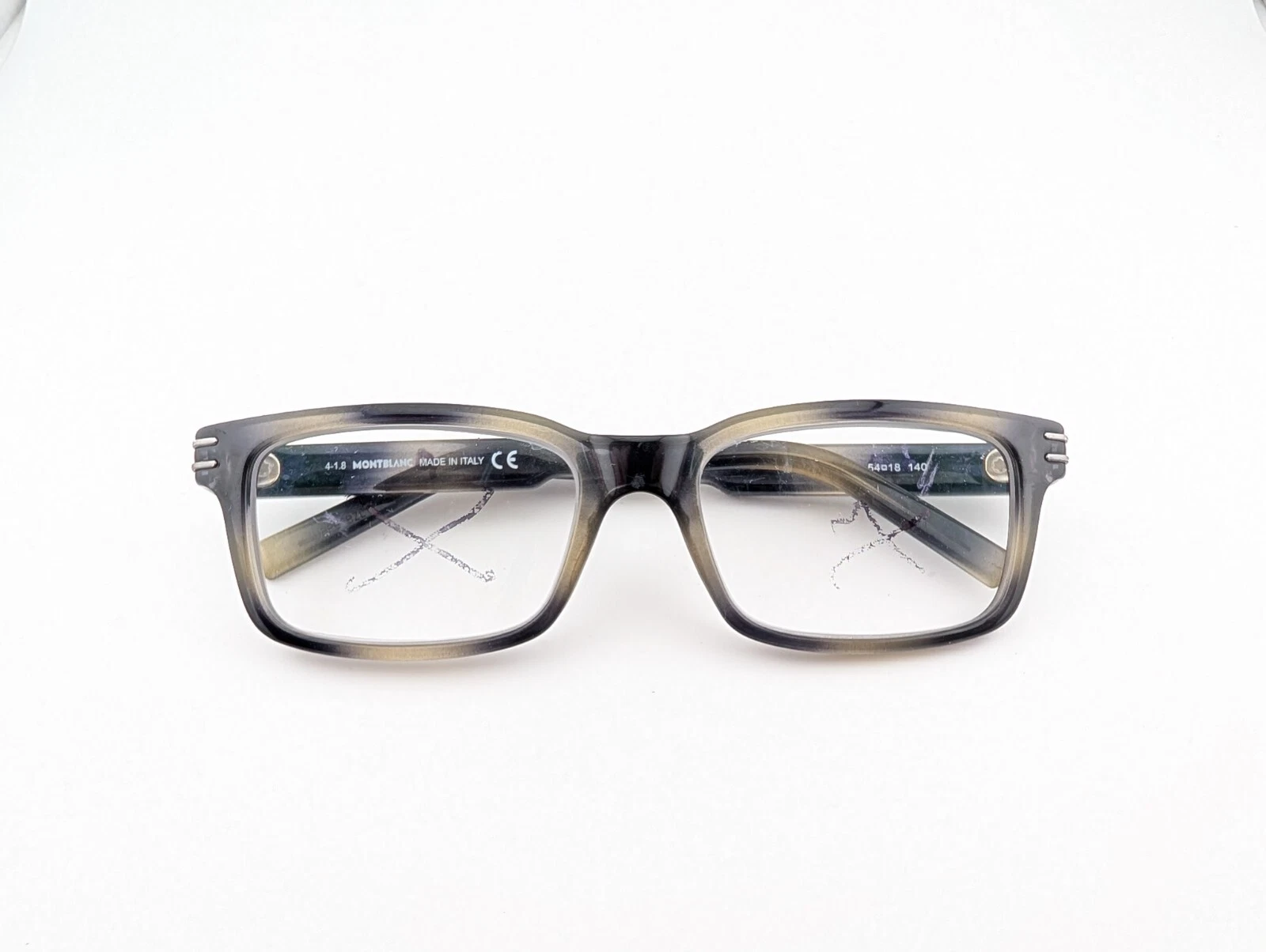 Montblanc Eyeglasses Frames Only, MB 668 3 055, 54 18 140, Gray, Made in Italy