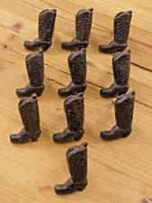 10 Drawer Pulls Knobs Cabinet Hardware Dresser Bathroom Kitchen Cast Iron Cowboy