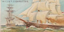 Imperial Tobacco Co celebrated ships Cigarette Trade Card Will's vintage a4-20