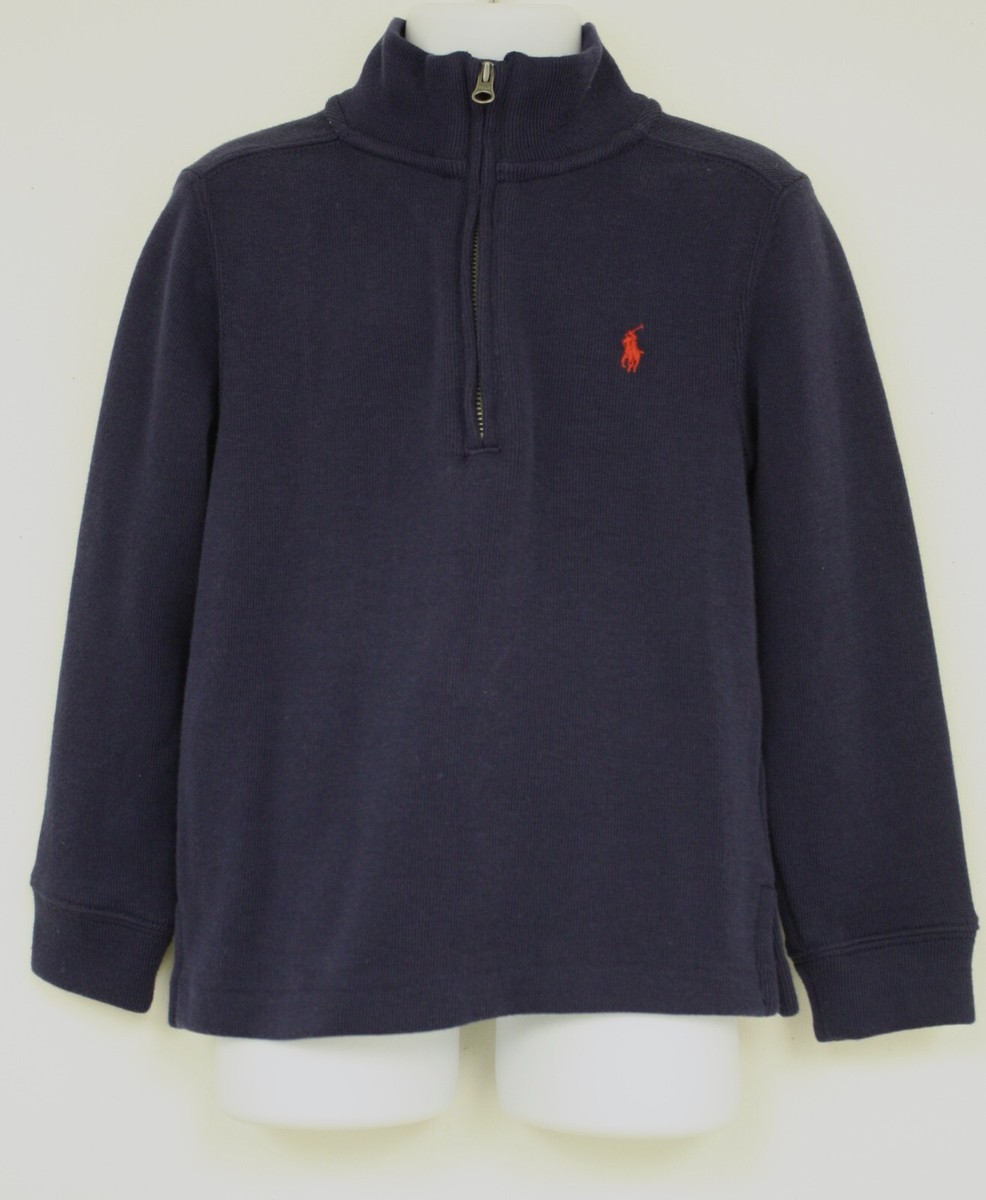 Ralph Lauren Navy Blue Knit Pullover Size 4 Red Pony Logo