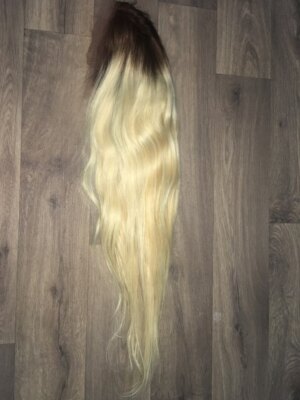 reflektierende Ombre Technik hellblond europäisch 100% Echthaar glatt Perücke