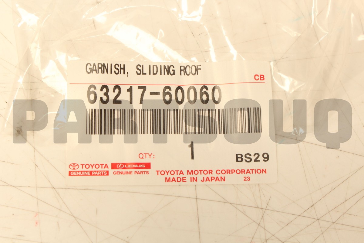 6321760060 Genuine Toyota GARNISH, SLIDING 63217-60060 | eBay