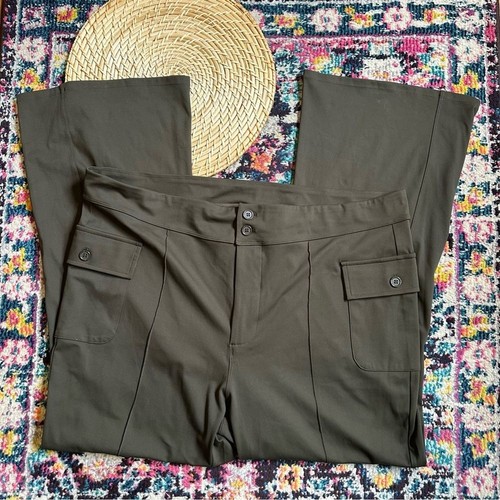 HALARA Wide Leg Stretch Pants Green Womens New With Tag Size 3X