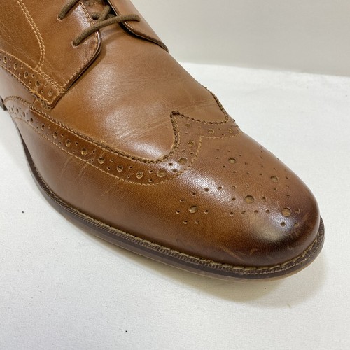 Florsheim Leather Wingtip Oxford Dress Shoes Men 13D English Tan Toe Cap India - Picture 7 of 14