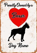 METAL SIGN - CUSTOM DOG NAME - Boxer - Vintage Look
