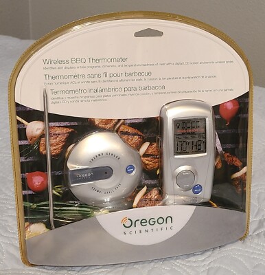 BBQ Thermometer Digital LCD Remote Wireless Probe; Oregon Scientific AW129