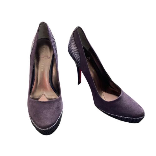 PARIS HILTON LAYLA PURPLE SUEDE PLATFORM HEELS SZ 8.5