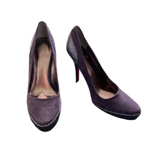 TALONS PLATE-FORME EN DAIM VIOLET PARIS HILTON LAYLA TAILLE 8,5 - Photo 1/6