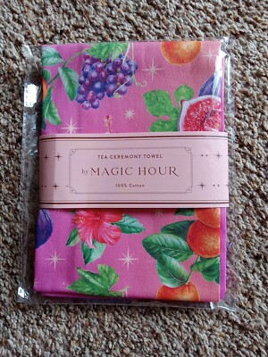 Sealed New Club MAGIC HOUR Ceremonial Tea Towel 100% cotton Fruits