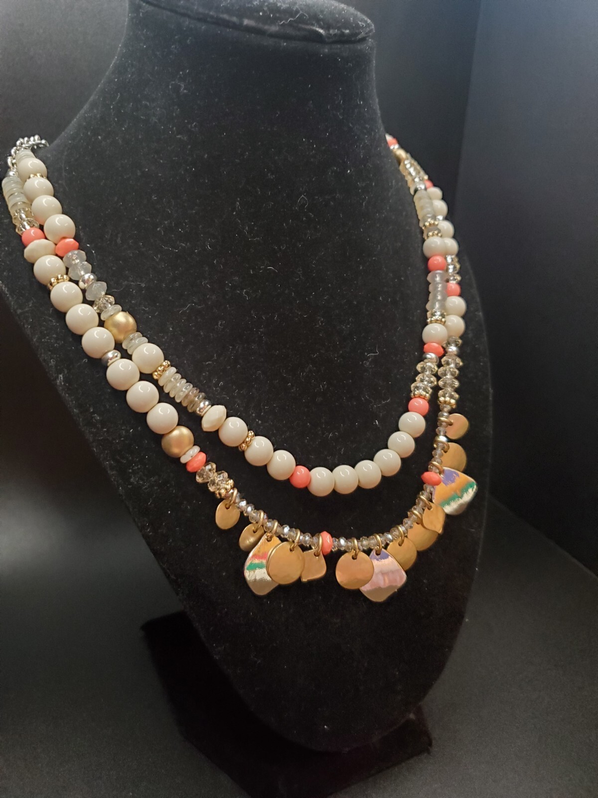 Chico's Two Layer Multi Colored Beaded Necklace - image 2