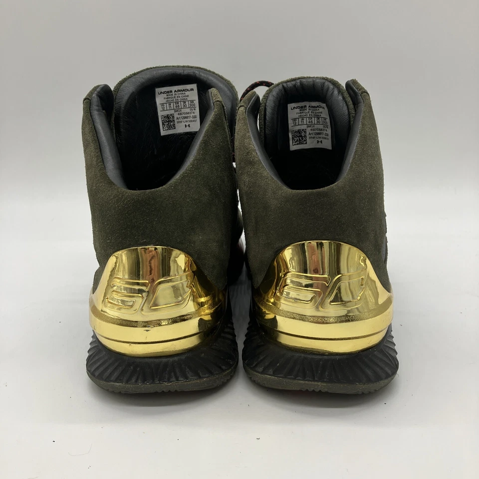 Zapato de baloncesto Under Armour Curry Lux Mid gamuza verde centro talla 12 Foto 3 de 4
