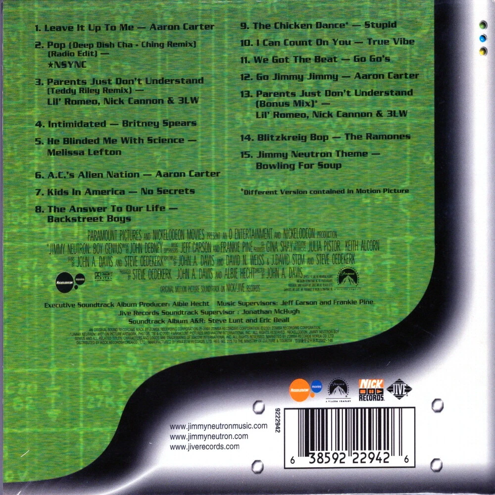 Jimmy Neutron Boy Genius Soundtrack