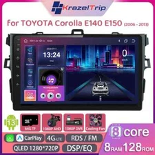 8 Core QLED Car Radio for Toyota Corolla E140 E150 2006-2012 Carplay Andriod DSP