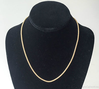 ITALIENISCHE GOLDFARBENE .925 STERLINGSILBER 3 SPULEN STRANG GEDREHTE HALSKETTE 18''