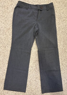 Studio 1940 Women s Size 12 Dress Gray Pants Mid Rise Straight Leg Pin Stripes