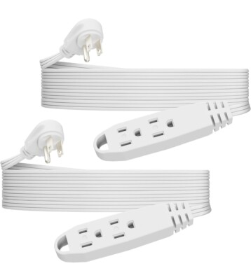 Flat Plug Extension Cord, High-Quality Construction With Multiple Outlets