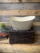 Vintage Harry & David Metal Tin Fruit Gift Basket Bucket