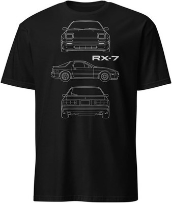 Rotary Engine 2nd Gen RX-7 T-Shirt for JDM Tuner Car Guys Premium 100% Cotton