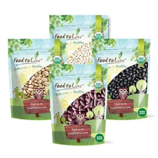 Organic Dry Beans 20lbs Bundle of Dark Red Kidney, Pinto , Black and Navy Beans