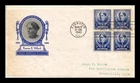 DR JIM STAMPS US COVER FRANCES E WILLARD FAMOUS AMERICANS FDC BLOCK IOOR