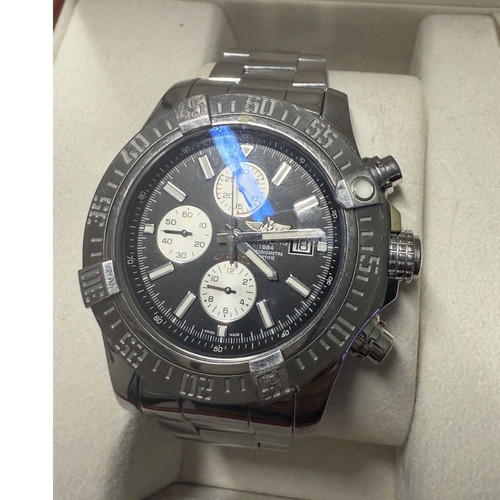 Breitling Super Avenger II Automatic Chronograph Black Dial Bracelet 300m Box