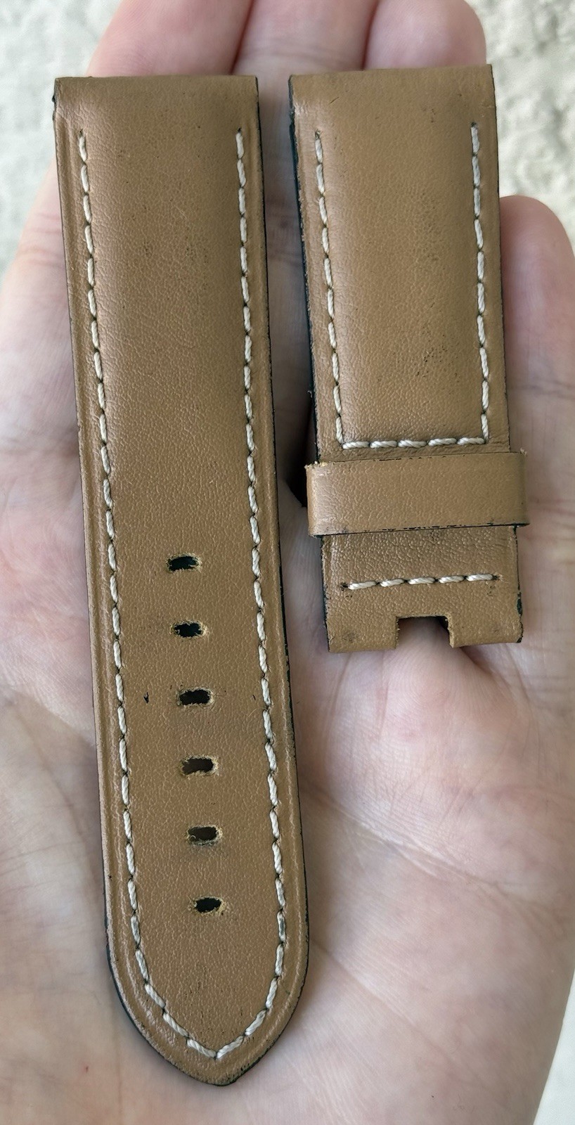 Officine Panerai 24mm x 22mm Tan Calfskin Leather Watch Strap Band Authentic OEM