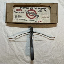 Vintage WHAM-O Powermaster Pistol Crossbow With Original Box & Papers!