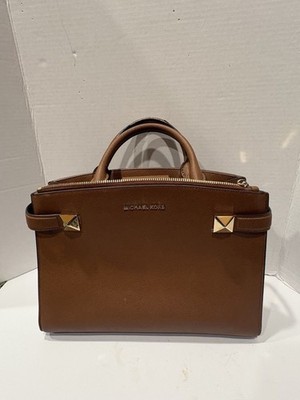 Michael Kors Leather Karla Small EW Top Handle Satchel Bag Crossbody Luggage