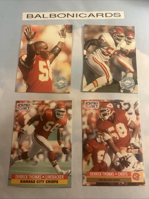 Derrick Thomas Kansas City Chiefs 4 Card 1991 Pro Set Lot!Free Shipping!