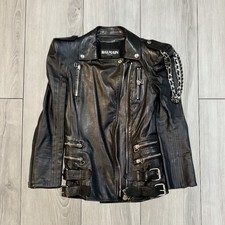 BALMAIN AW09 CHAIN LEATHER RIDER JACKET SIZE ...
