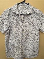 LC Waikiki Boys Blue Desert Print Short Sleeve Button Up Shirt Size 13-14Y 158-
