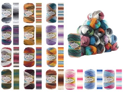 100g  Strickgarn ALIZE BURCUM Batik Strickwolle Handstrickgarn, Farbe wählbar