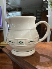 Longaberger Pottery Woven Traditions 1 Quart Pitcher Heritage Green Made in USA