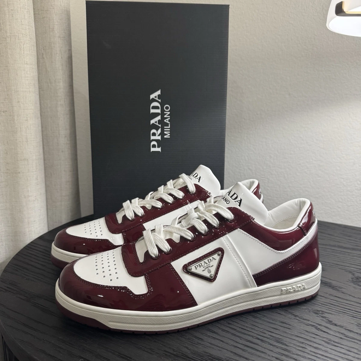 Prada Downtown Leather White Lacquer Red for sale | eBay display picture 1