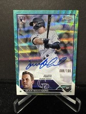 2023 Topps Chrome Sean Bouchard Rookie Aqua Wave Refractor Auto SP 008/199 RC