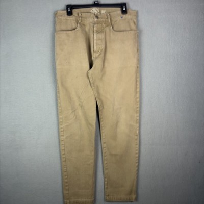 Alex Crane Pants Mens Size 31x32 Beige Chino Cotton Casual Straight Leg