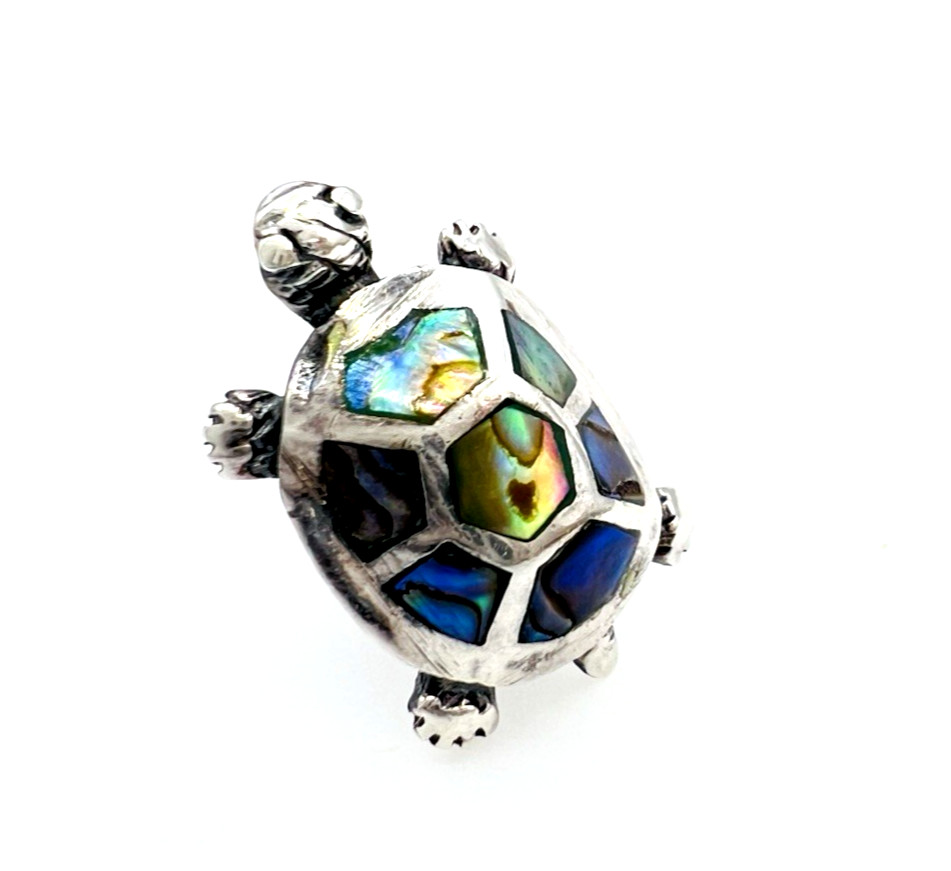 One Single Sterling Silver Signed EJI  Abalone Tu… - image 6