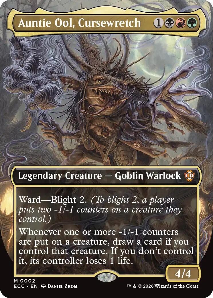 Foil Auntie Ool, Cursewretch (Borderless) - 2 - NM - Commander: Lorwyn Eclipsed