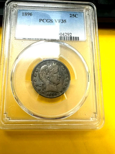 1896-P BARBER QUARTER 25C PCGS VF35
