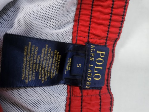 Polo Ralph Lauren Swim Trunks Little Boys Size 5 Navy Blue/Red Big Pony Lined - Picture 6 of 9