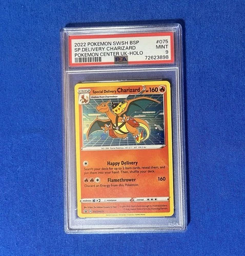POKEMON 2022 POKEMON CENTER UK SPECIAL DELIVERY CHARIZARD HOLO 075 PSA 9