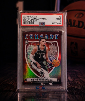 Victor Wembanyama Red /125 #3 RC PSA 9 Spurs Panini Phoenix Crusade